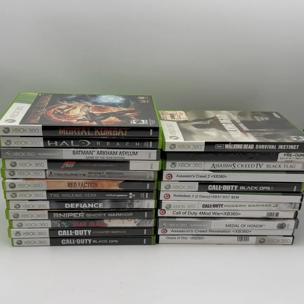 23 Xbox 360 Game Lot COD Mortal Kombat Halo Batman Walking Dead Gears Tested